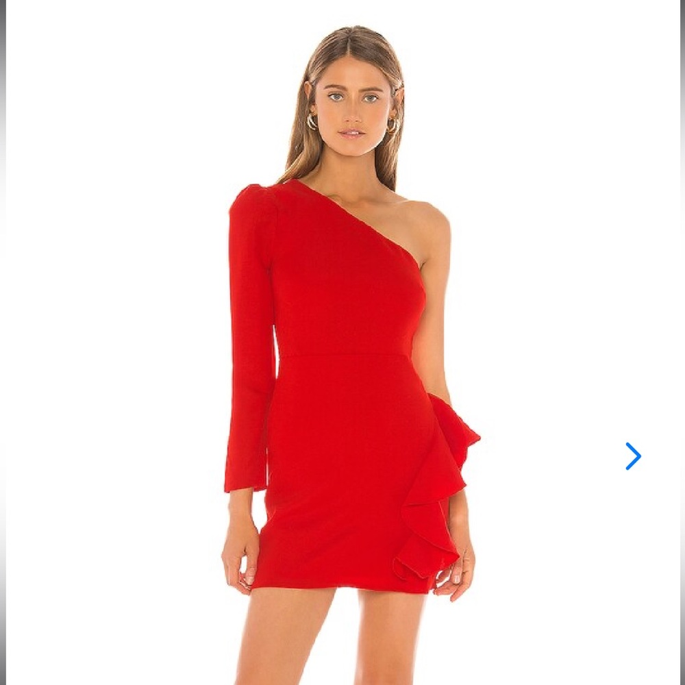 LOVERS & FRIENDS - RED JETT MINI ONE SHOULDER DRESS- SMALL NWOT